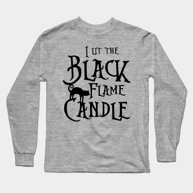 Black Flame Candle Long Sleeve T-Shirt by Summyjaye